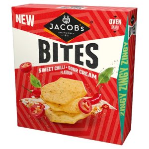JACOBS BITES SWEET CHILLI & SOUR CREAM CRACKERS 125G