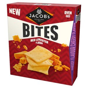 JACOBS BITES RED LEICESTER CRACKERS 125G