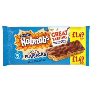 MCVITIES HOBNOBS MILK CHOCOLATE OATY FLAPJACKS 5PK PMP £1.49