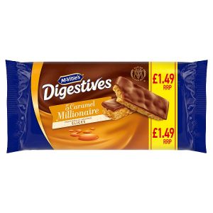MCVITIES MILK CHOCOLATE CARAMEL MILLIONAIRE BISCUIT SLICES SNACK BARS 5PK PMP £1.49