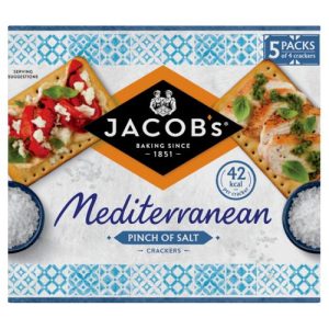 JACOBS MEDITERRANEAN PINCH OF SALT CRACKERS MULTIPACK 5X38G, 190G