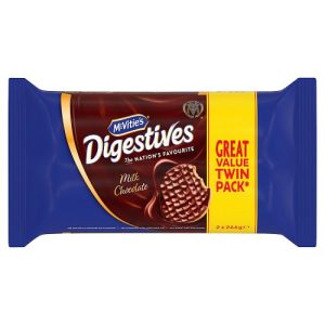 MCVITIES DIGESTIVES MILK CHOCOLATE BISCUITS TWIN PACK 2X266G, 532G