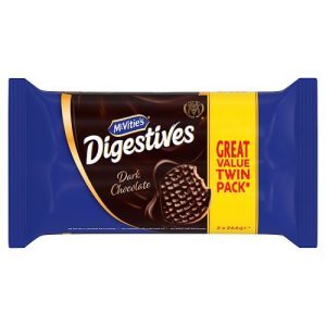 MCVITIES DIGESTIVES DARK CHOCOLATE BISCUITS TWIN PACK 2X266G, 532G