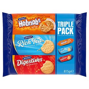 MCVITIES TRIPLE PACK RICH TEA, DIGESTIVE & HOBNOB BISCUITS 815G