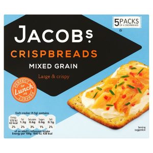 JACOBS CRISPBREADS MIXED GRAIN CRACKERS 5X38G, 190G