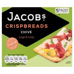 JACOBS CRISPBREADS CHIVE CRACKERS 5X38G, 190G