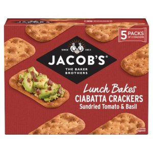 JACOBS CIABATTA SUNDRIED TOMATO & BASIL CRACKERS MULTIPACK 5X28G, 140G