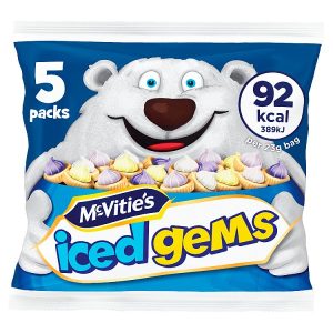 MCVITIES ICED GEMS MULTIPACK BISCUITS 5X23G, 115G
