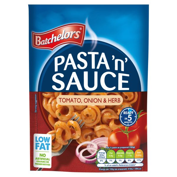 BATCHELORS PASTA N SAUCE TOM ON & HB QC HS 7/99G