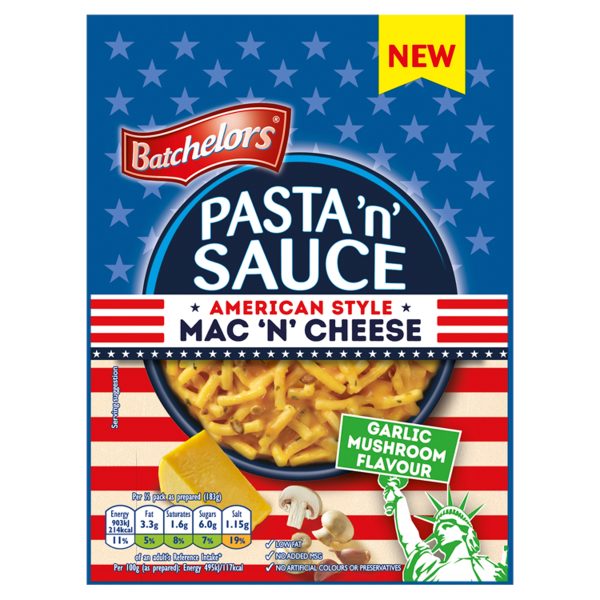 BATCHELORS PASTA N SAUCE AMER MAC N CHSE G/MSH HS 7/99G