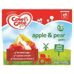 COW & GATE 4X100G FRUIT CUP APPLE & PEAR 4M