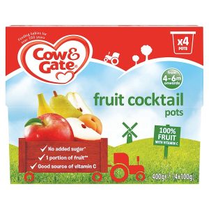 COW & GATE 4X100G FRUIT CUP FRUIT COCKTAIL 4M