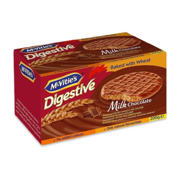 MCVITIES EXPORT DIGESTIVE 200G MILK CHOCOLATE