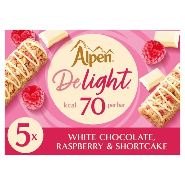 ALPEN CMB DELIGHT BARS WHITE CHOCOLATE, RASPBERRY & SHORTCAKE 24X19G