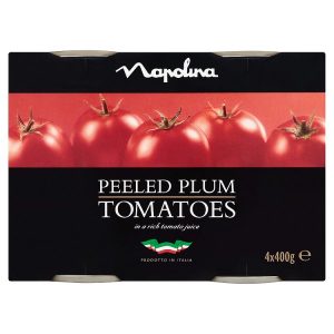 NAPOLINA 4X400G PEELED PLUM TOMATOES 4PK
