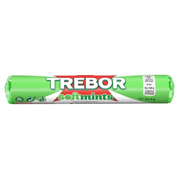 TREBOR EXPORT SOFTMINTS PEPPERMINT ROLL 44.9G