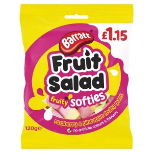 BARRATT 120G FRUIT SALAD SOFTIES PMP £1.15
