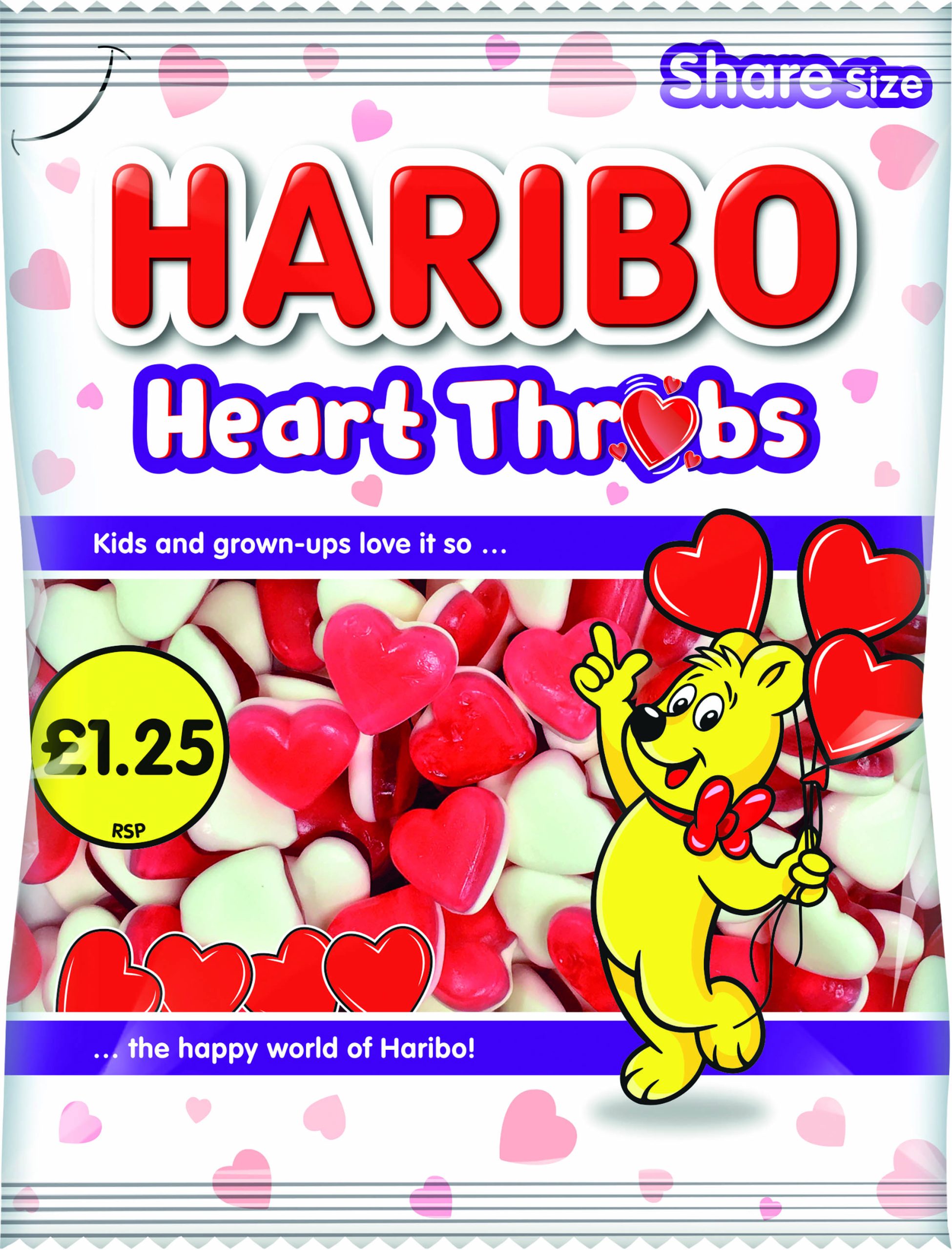 HARIBO HEART THROBSPMP £1.25 140G