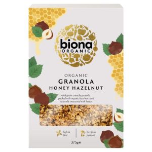 BIONA 375G HONEY - HAZEL CRUNCHY GRANOLA NO ADDED SUGAR ORGANIC