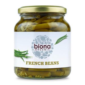 BIONA 340G FRENCH BEANS ORGANIC IN GLASS JARS