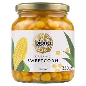 BIONA 350G SWEETCORN ORGANIC IN GLASS JARS