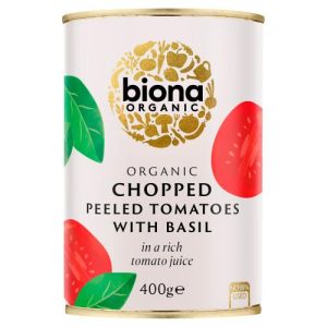 BIONA 400G CHOPPED TOMATOES WITH FRESH BASIL ORGANIC