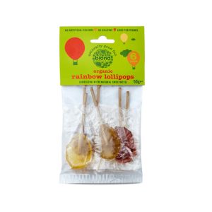 BIONA 6LOLLIES RAINBOW LOLLIES - 6 PACK ORGANIC NO ADDED SUGAR
