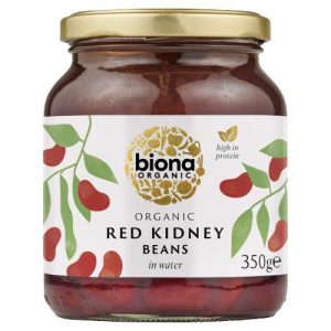 BIONA 350G RED KIDNEY BEANS ORGANIC IN GLASS JARS