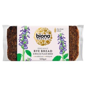 BIONA 500G RYE CHIA & FLAX BREAD ORGANIC