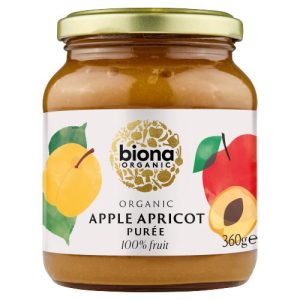BIONA 360G APPLE & APRICOT PUREE ORGANIC - NO ADDED SUGAR