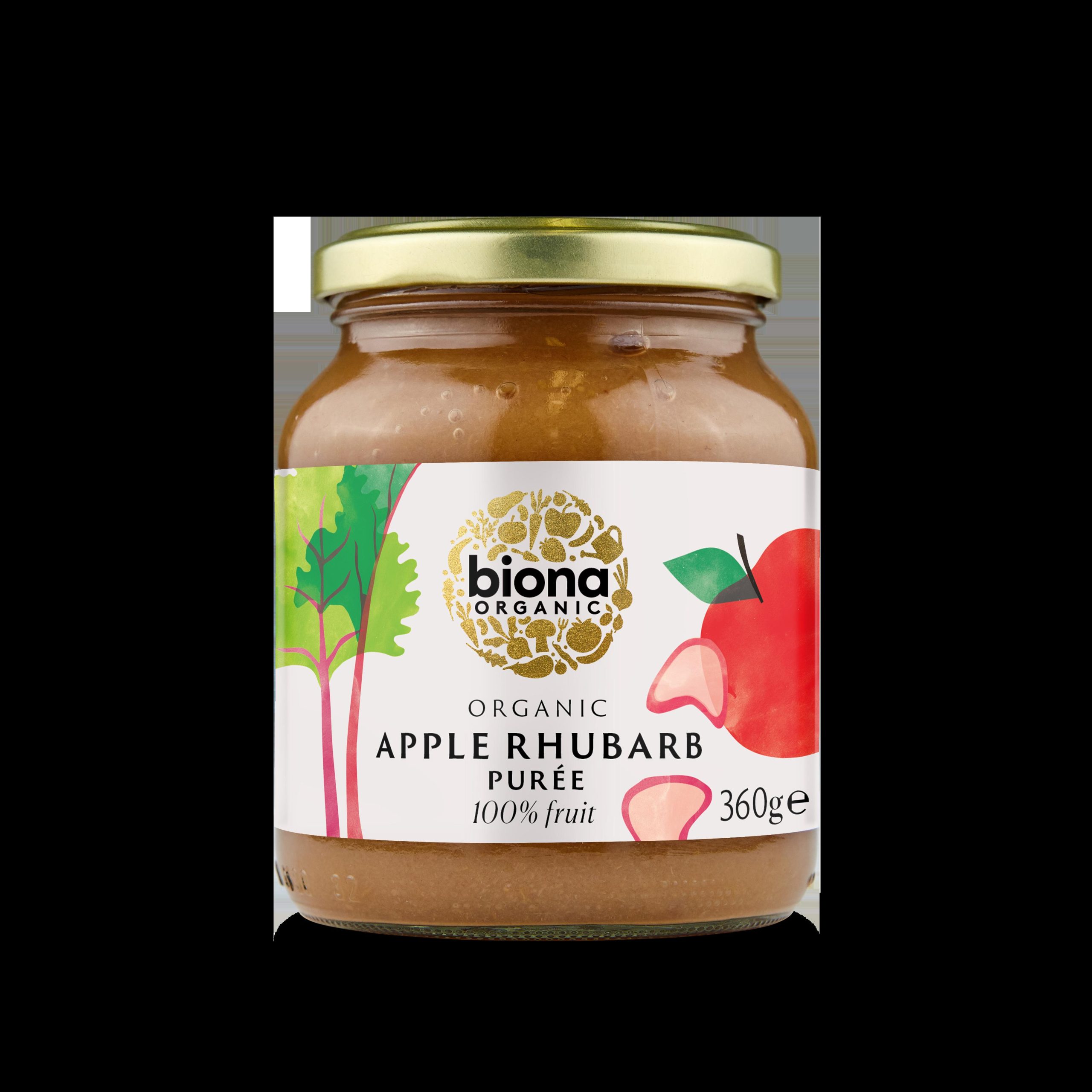BIONA 360G APPLE & RHUBARB PUREE ORGANIC - NO ADDED SUGAR