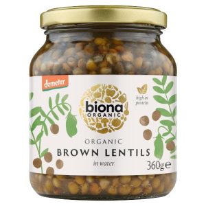 BIONA 360G BROWN LENTILS ORGANIC / DEMETER - IN GLASS JARS