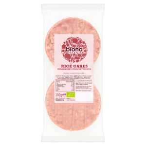 BIONA 100G STRAWBERRY YOGHURT COATED RICE CAKES ORGANIC