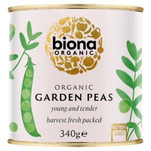 BIONA 340G GARDEN PEAS ORGANIC