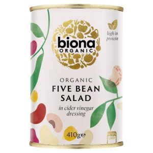 BIONA 410G ORGANIC FIVE BEAN SALAD IN VINAIGRETTE DRESSING