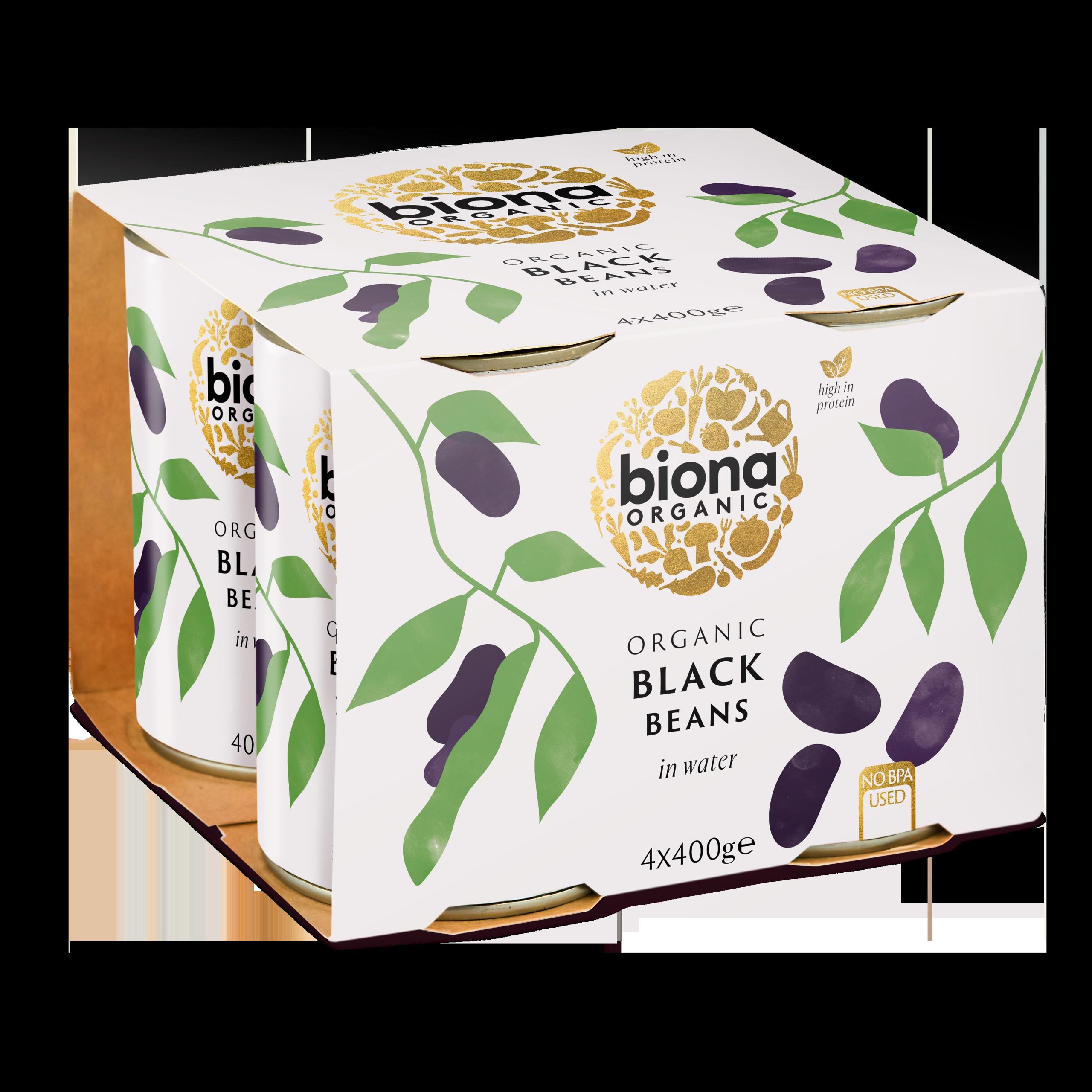 BIONA 4X400G BLACK BEANS 4 PACK ORGANIC
