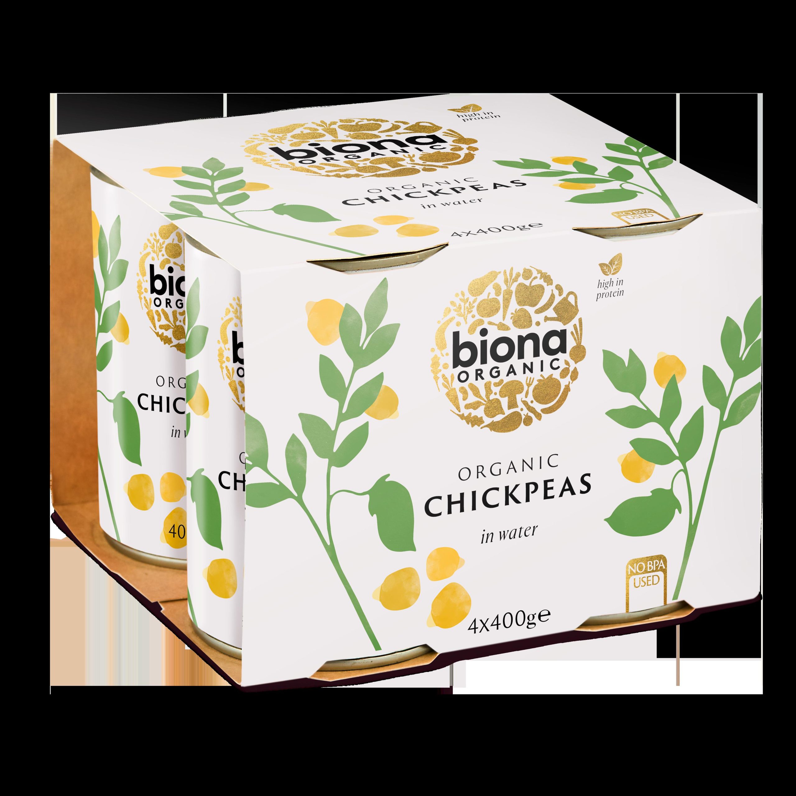 BIONA 4X400G CHICK PEAS 4 PACK ORGANIC