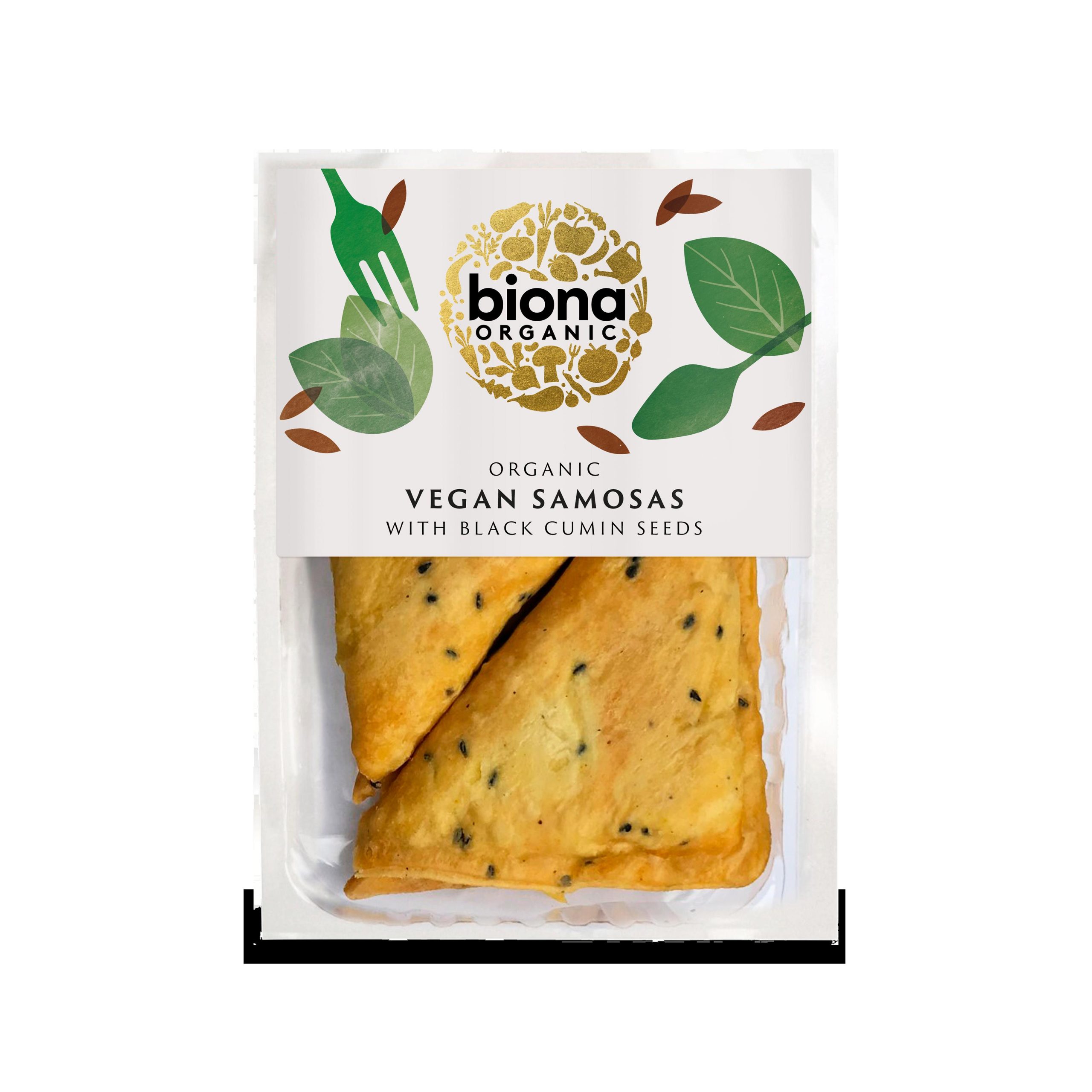 BIONA 230G VEGAN SAMOSAS WITH BLACK CUMIN SEEDS ORGANIC