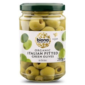 BIONA ITALIAN SLICED GREEN OLIVES IN BRINE ORGANIC 280G