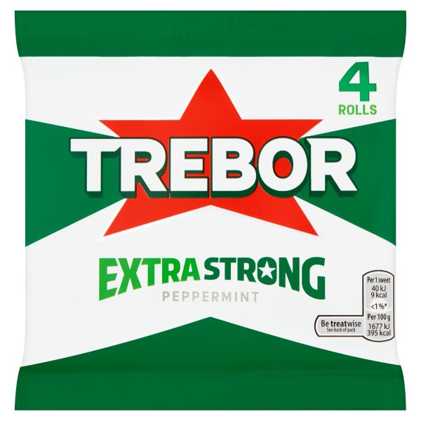 TREBOR EXTRA STRONG PEPERMINT 4PK 165.2G