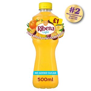 RIBENA PINEAPPLE & PASSIONFRUIT NAS PMP £ 1 500ML