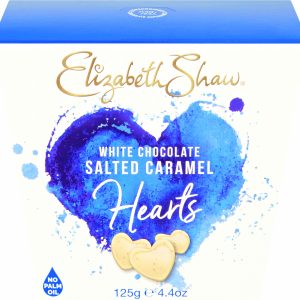 ELIZABETH SHAW HEARTS WHITE CHOCOLATE SALTED CARAMEL 125G