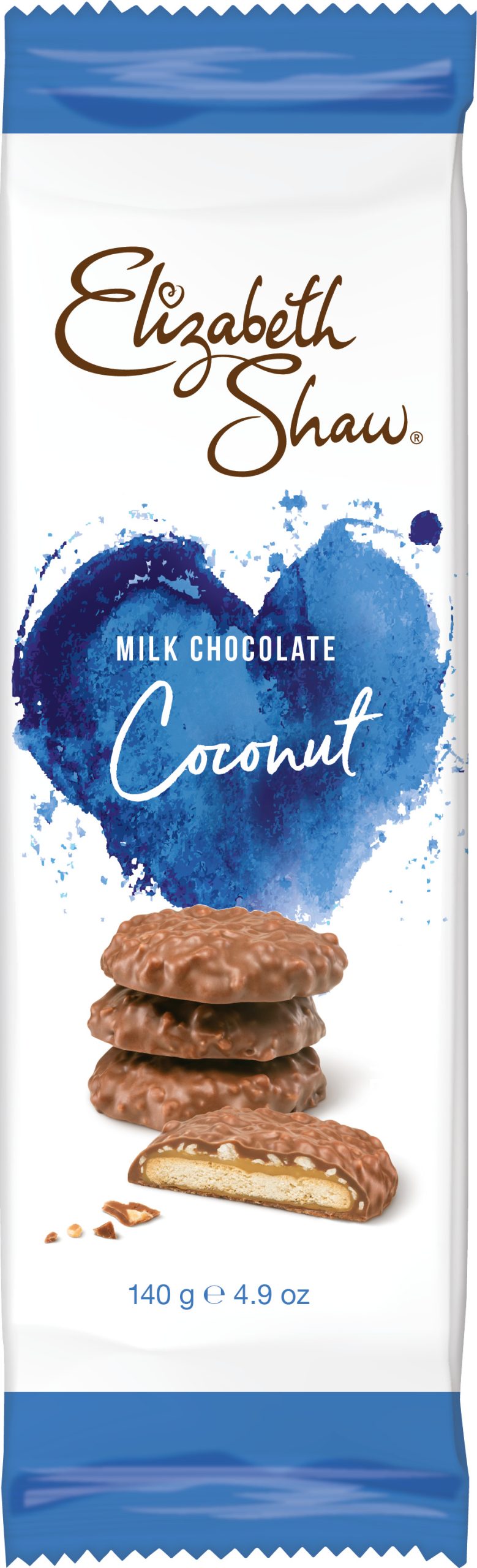 ELIZABETH SHAW BISCUITS MILK CHOCOLATE COCONUT 140G