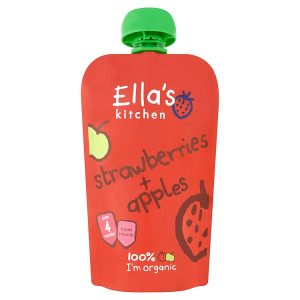 ELLAS KITCHEN 120G ORGANIC STRAWBERRY & APPLE 4M