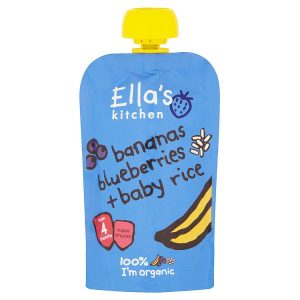 ELLAS KITCHEN ORGANIC S1 RICE BANANA & BLUEBERRY 120G