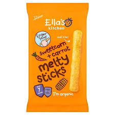 ELLAS KITCHEN 17G ORGANIC MELTY STICKS - SWEETCORN & CARROT 7M+