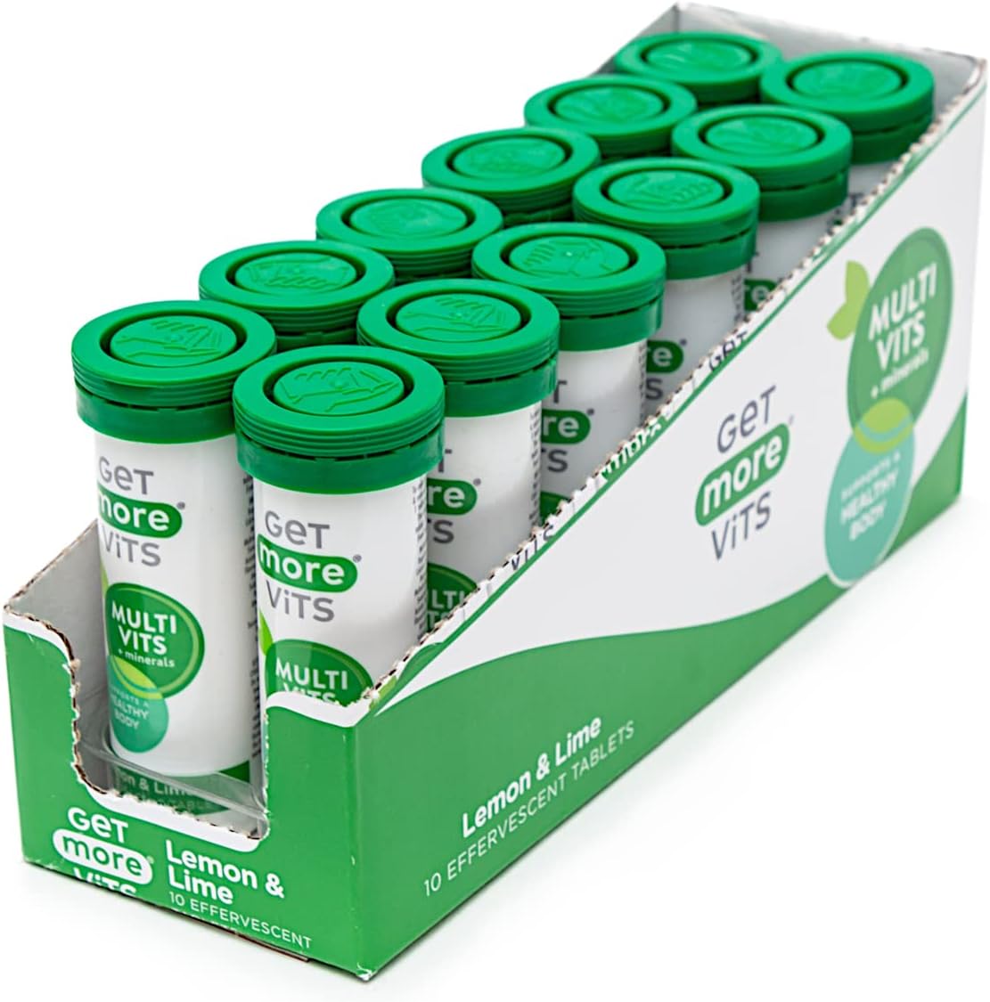 GET MORE 10TAB MULTIVITAMINS & MINERALS EFFERVESCENT TABLETS LEMON & LIME