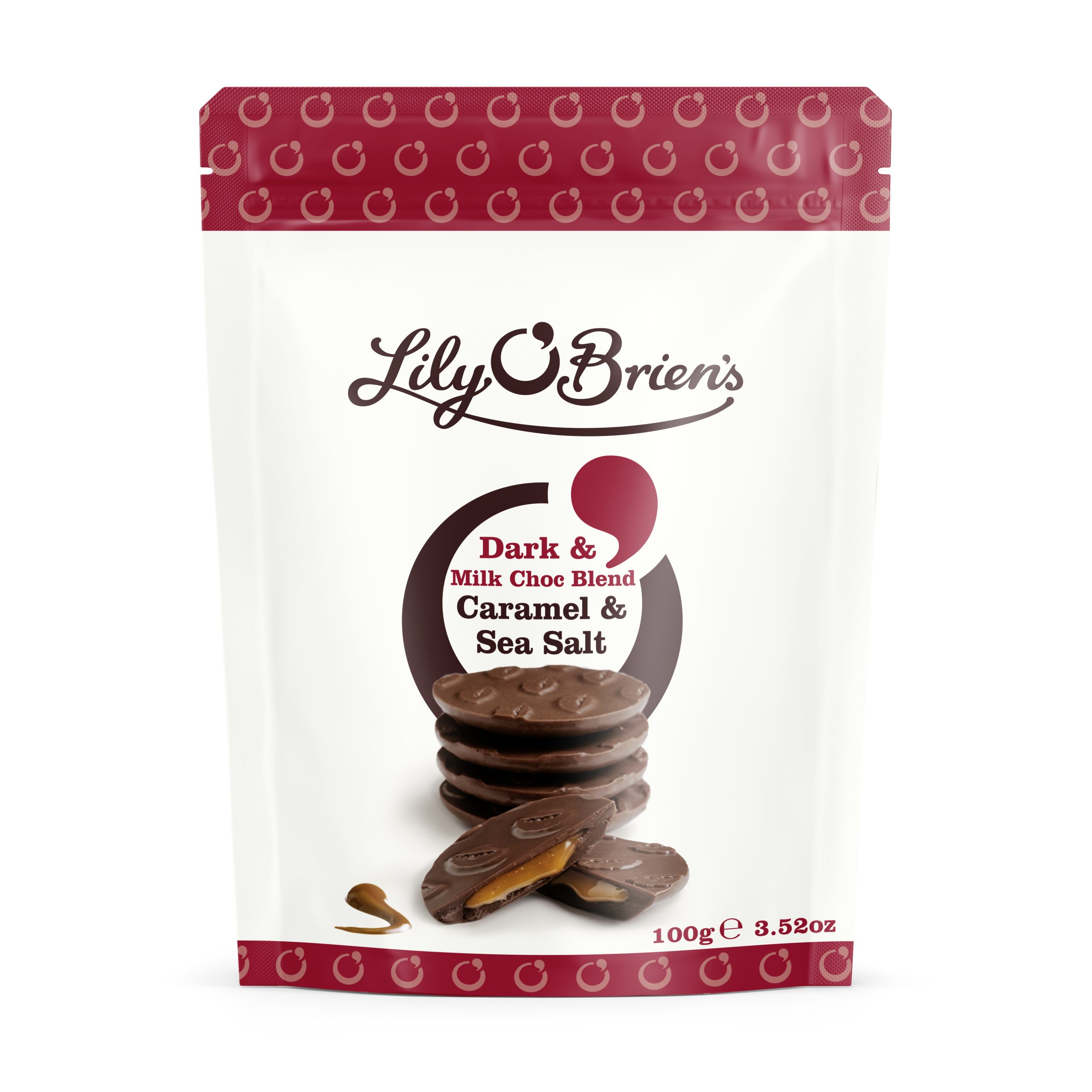 LILY O'BRIENS DARK & MILK CARAMEL SEA SALT BAG 100G