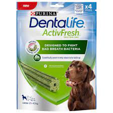 DENTALIFE ACTIVFRESH LARGE DENTAL CHICKEN DOG CHEWS 4 STICKS
