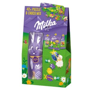 MILKA PUZZLE AND CHOCOLATE MIX IN CARTON 124G